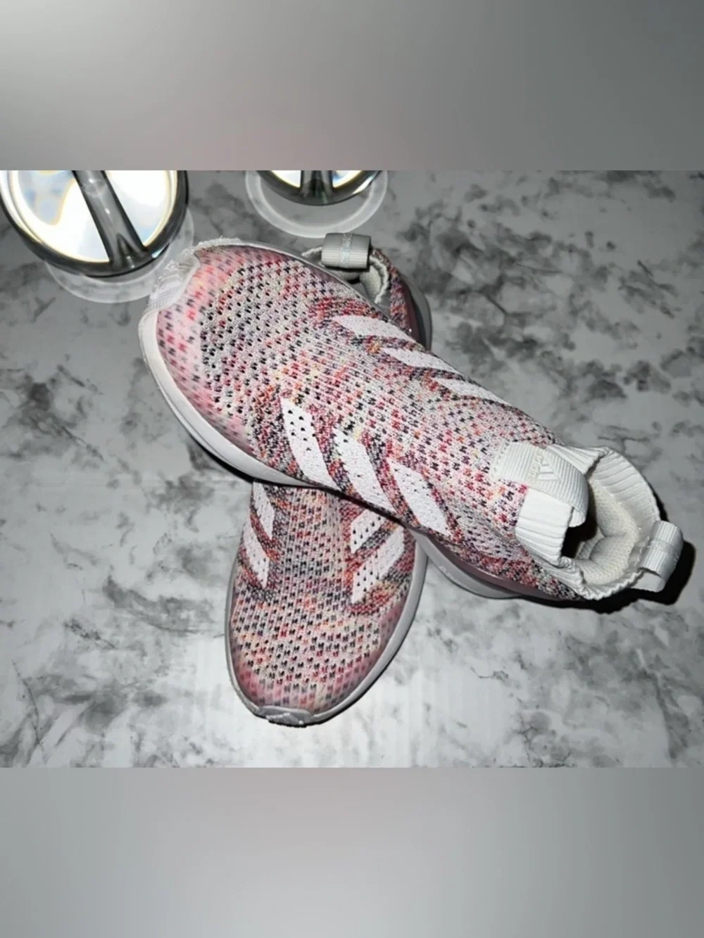 Big Kids Adidas RapidaRun Laceless Knit Athletic Running Sneakers Shoes Size 2”